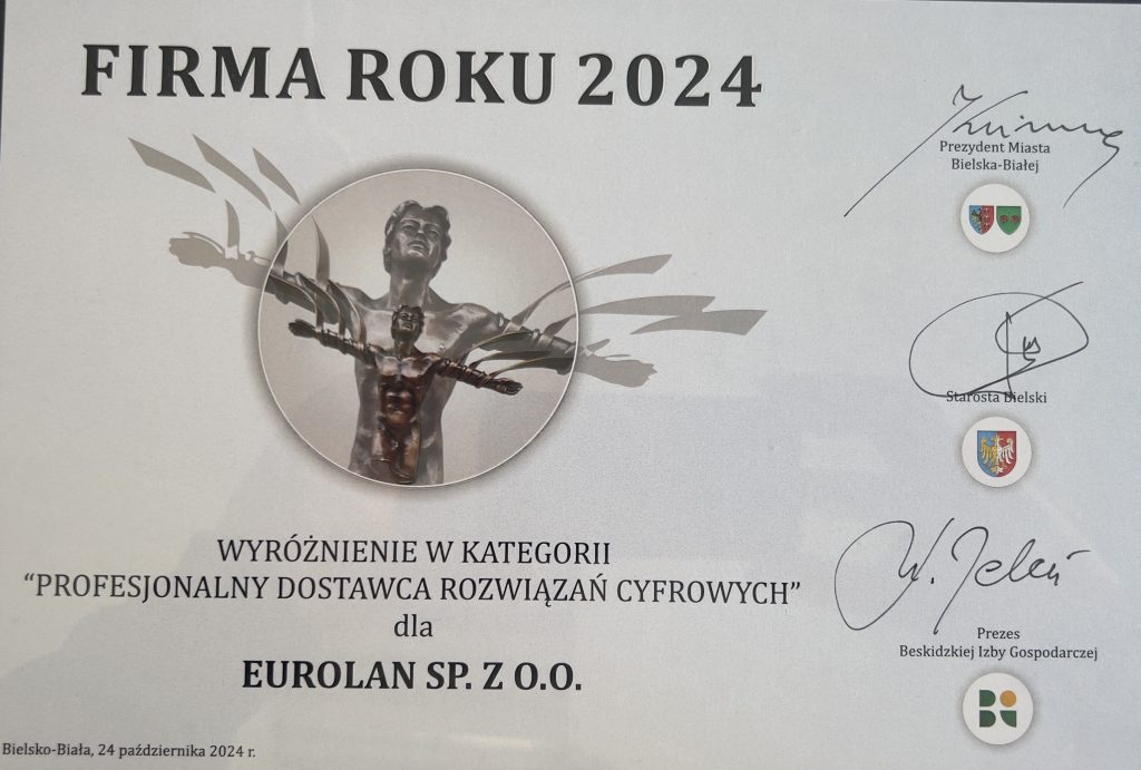 EUROLAN odbiera nagrodę Firma Roku 2024